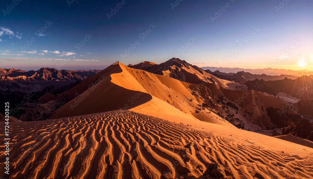 Naklejka premium Desert Sand Dune Patterns. Nature Concept. Generated Image