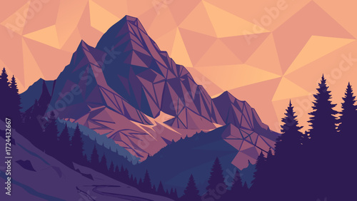 sunset in mountains