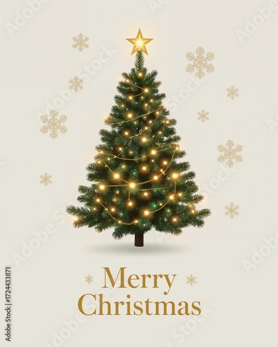christmas card with christmas tree