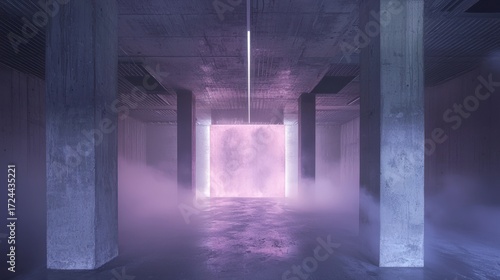 Abstract modern interior hallway