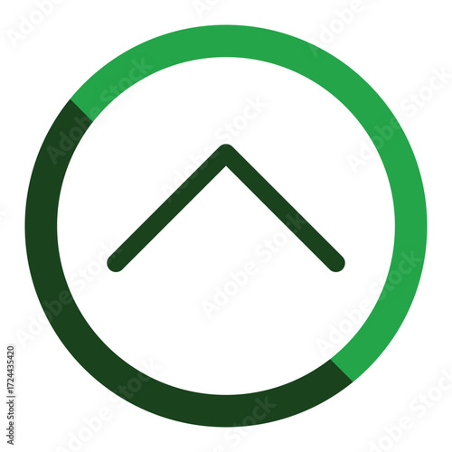 Green circle with upward arrow and progress bar