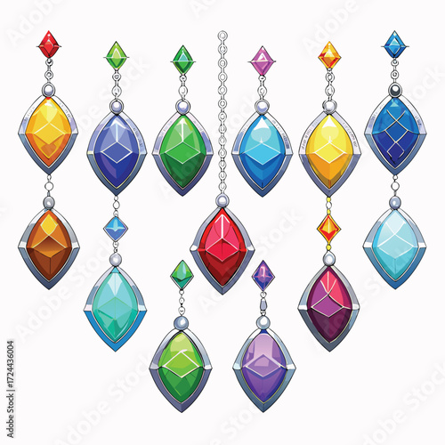 Collection of Dangle Gemstone Earrings and Pendants