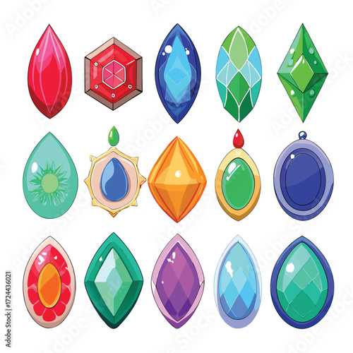 Collection of Fifteen Colorful Gemstones and Pendants