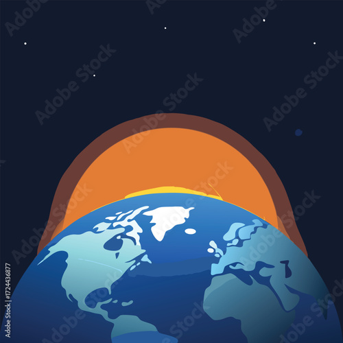 Earth's Internal Structure Layers Diagram planet globe