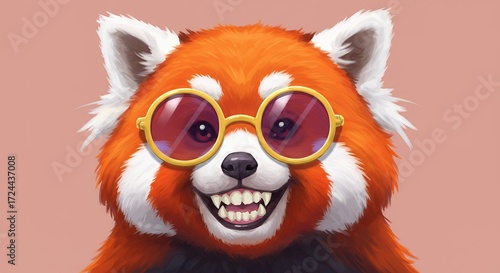 Red panda with sunglasses