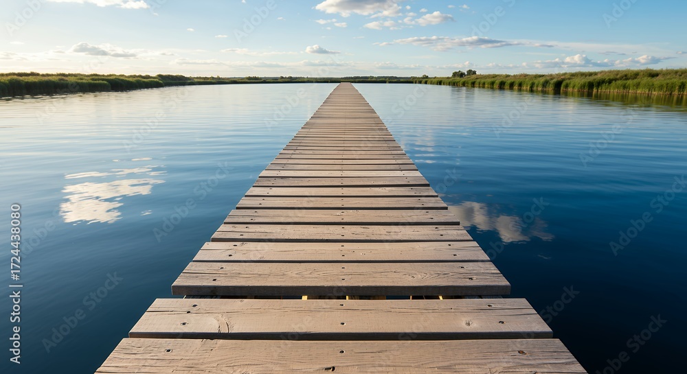 Fototapeta premium Wooden pier over calm water