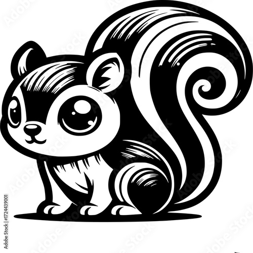 Cute cartoon chipmunk animal illustration design