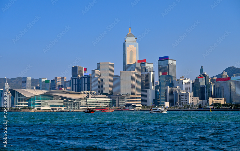 Obraz premium Hong Kong West Kowloon Cultural District, Hong Kong Palace Museum, Global Trade Plaza