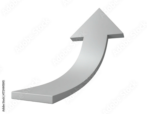 3D gray upward curving arrow (4)