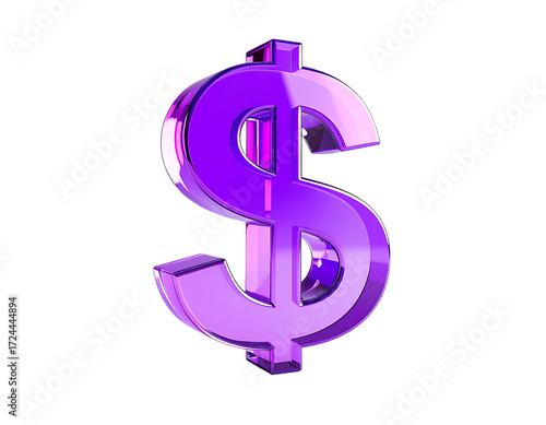 Purple glossy dollar sign