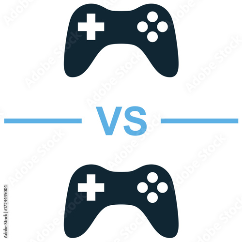 Player vs player icon vector. Perfect for gaming, competition, and sports themes. A simple, clear symbol representing a head-to-head match between two players.