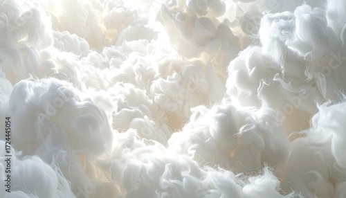 Abstract cloud-like shapes in white