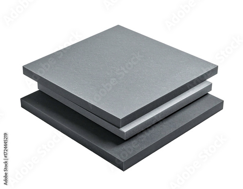 Stacked gray and white foam squares