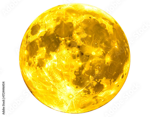 Golden, full moon, vibrant yellow