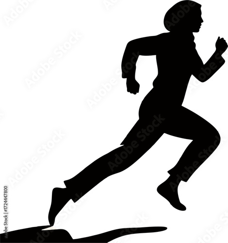 silhouette of a Muslim woman running 