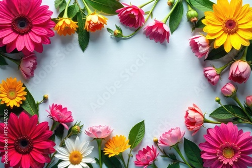 Vibrant floral arrangement bursting with color, perfect for spring and summer promotions, events, or invitations Ideal for websites, social media, and print materials , invitation, nature