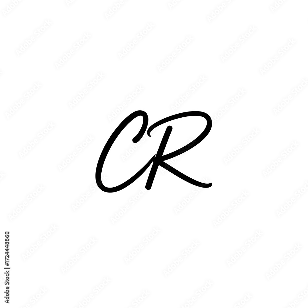 Obraz premium Hand-drawn, stylized initial letters 