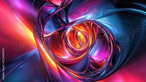 Colorful abstract swirling digital art