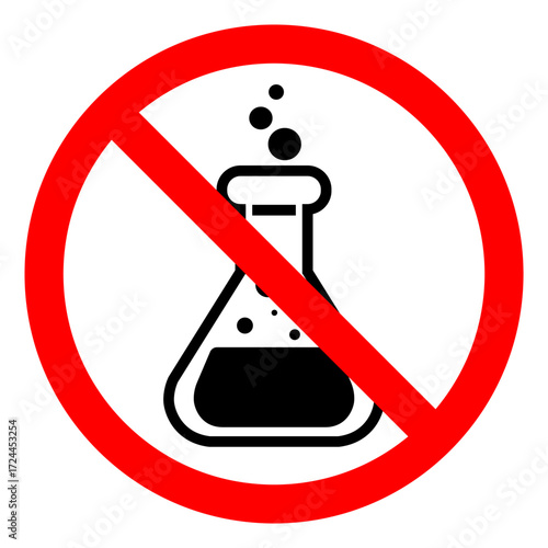 No Chemicals Symbol Sign,Vector Illustration, Isolated On White Background Label. EPS10