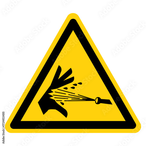 Skin Puncture Pressurized Air Jet Symbol Sign,Vector Illustration, Isolated On White Background Label.EPS10