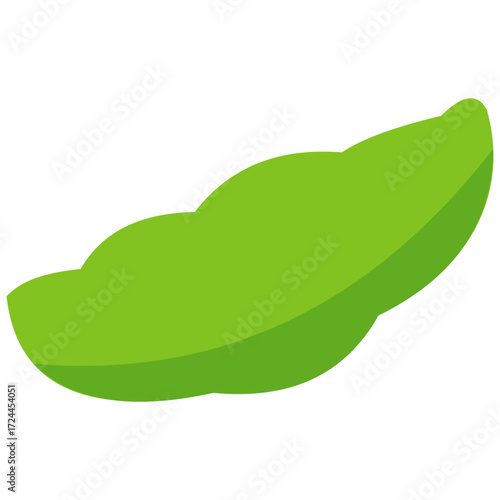 Green broad bean pod illustration, perfect for healthy food design, vegetarian recipe, farm fresh product, and organic ingredient concept.
