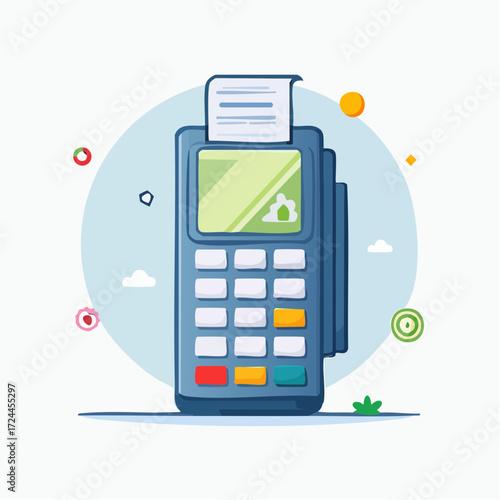 Digital Payment Terminal Illustration