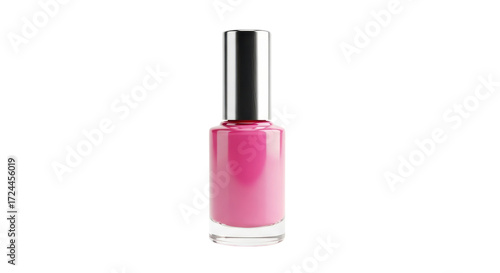 Pink nail polish bottle for beauty and fashion isolated PNG with Transparent Background