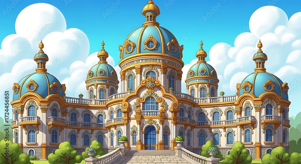 Obraz premium Cartoon Palace View.