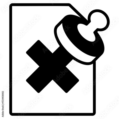 Declined Document Black Fill Icon