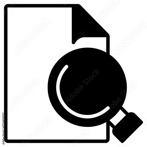 Document Search Black Fill Icon