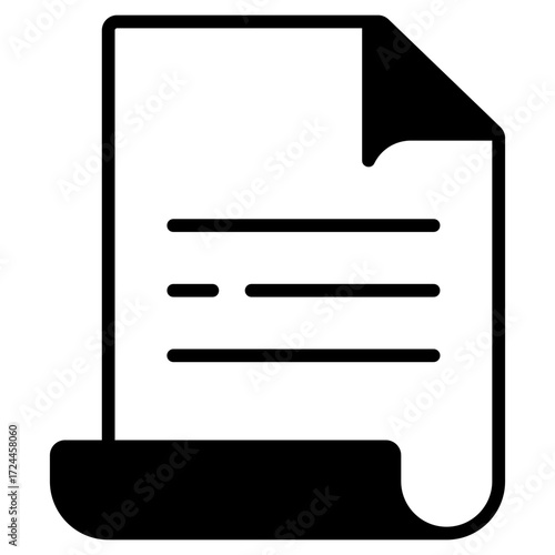 Document Black Fill Icon