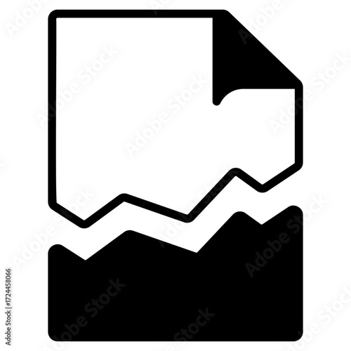 Broken File Black Fill Icon