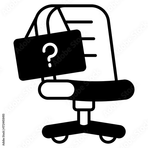 Empty Chair Black Fill Icon