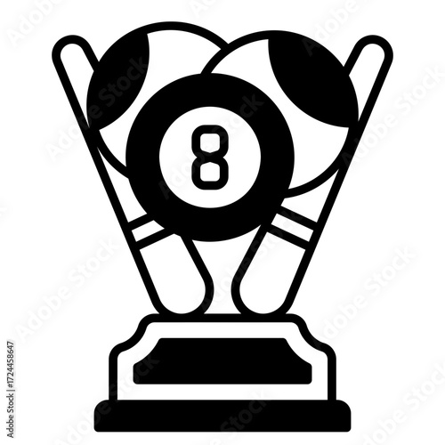 Billiard Trophy Black Fill Icon