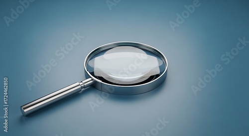 Wallpaper Mural Sleek Silver Magnifying Glass on Blue Background Torontodigital.ca