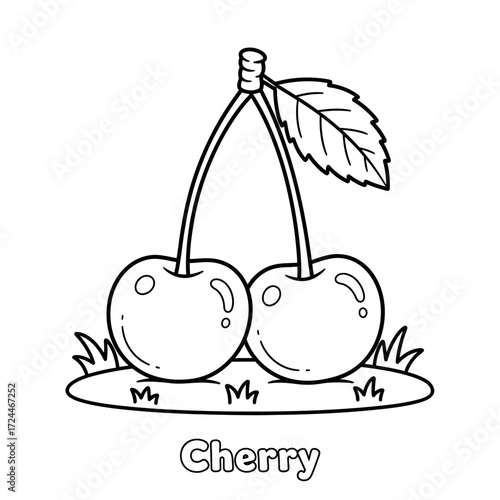 Cherry Coloring Page