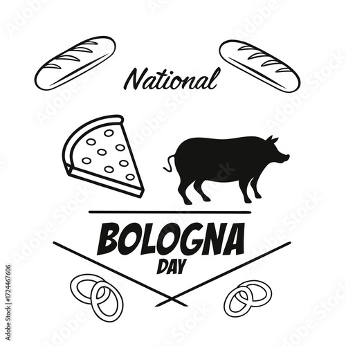 NATIONAL BOLOGNA DAY vector illustration