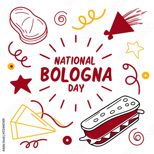 NATIONAL BOLOGNA DAY vector illustration