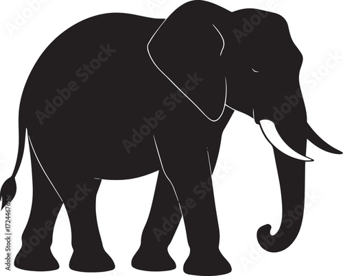  Safari Elephant Silhouette Vector Illustration