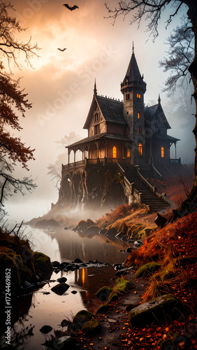 Wallpaper Mural Castle. Abandoned and mysterious castle on the rocks. Torontodigital.ca
