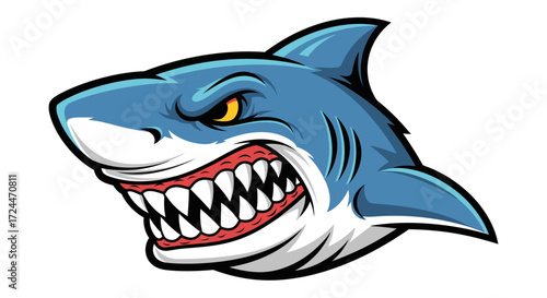 angry shark cartoon