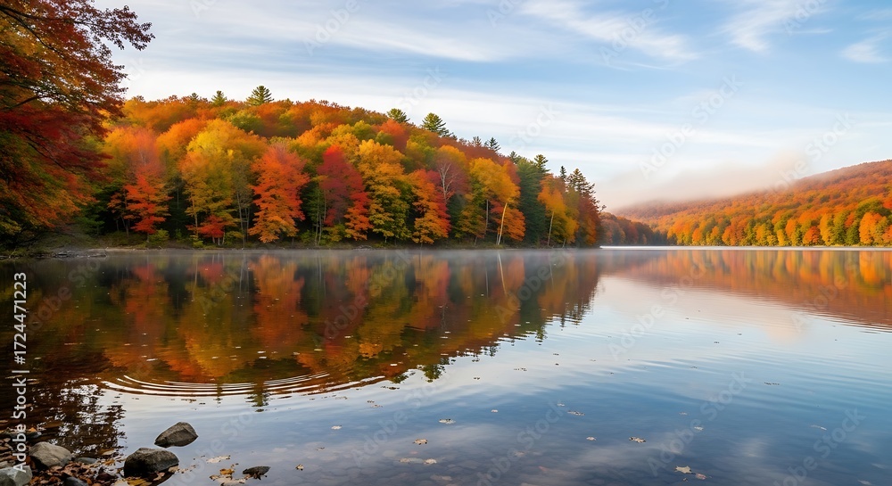 Obraz premium Autumn Lake Reflection. (7)