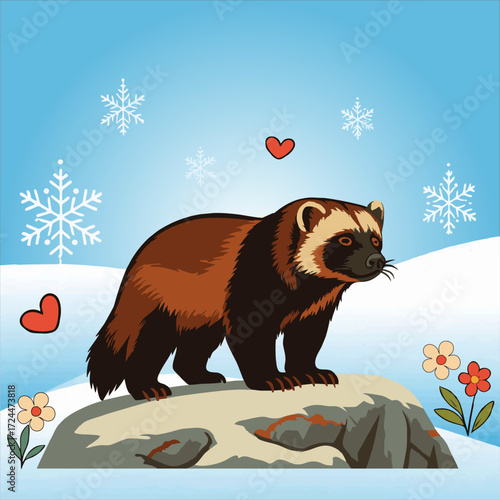 Wolverine cartoon vector.eps