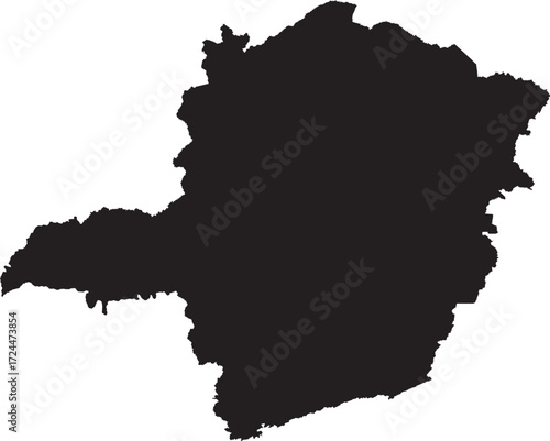 Minas Gerais Brazil State Map Silhouette Isolated