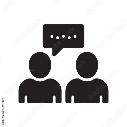 Business Conversation Icon – Teamwork and Collaboration Concept