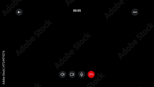 Video call screen overlay with alpha channel, Online meeting video call chat conferencing animation on transparent background