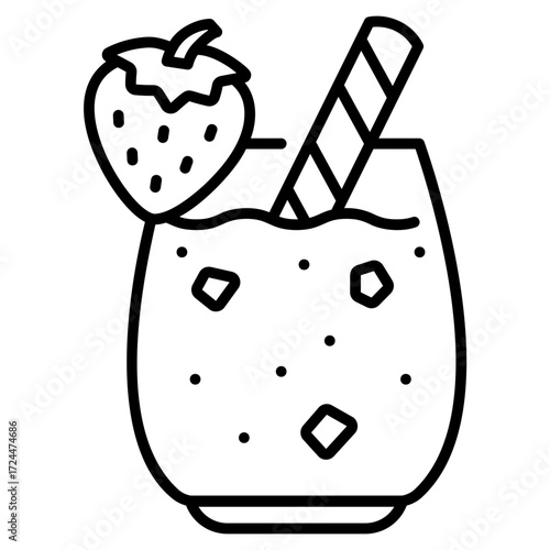 Smoothie Drink Line Icon