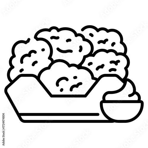 Chicken Nuggets Line Icon