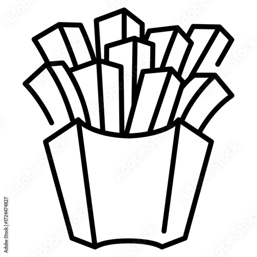 French Fries Line Icon