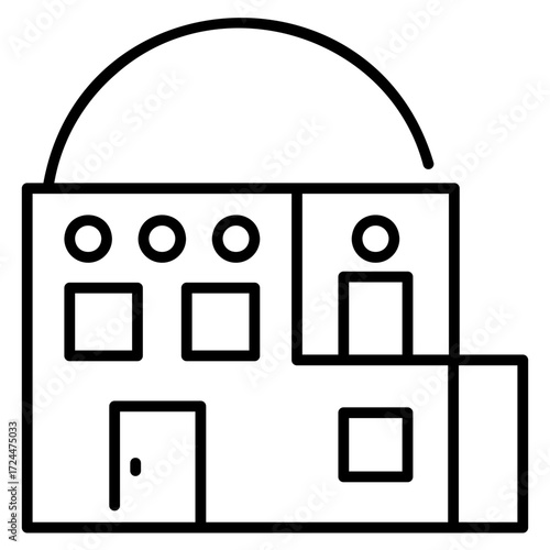 Arabic Traditional House Line Icon
